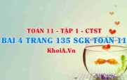 Bài 4 trang 135 SGK Toán 11 Tập 1 Chân trời sáng tạo
